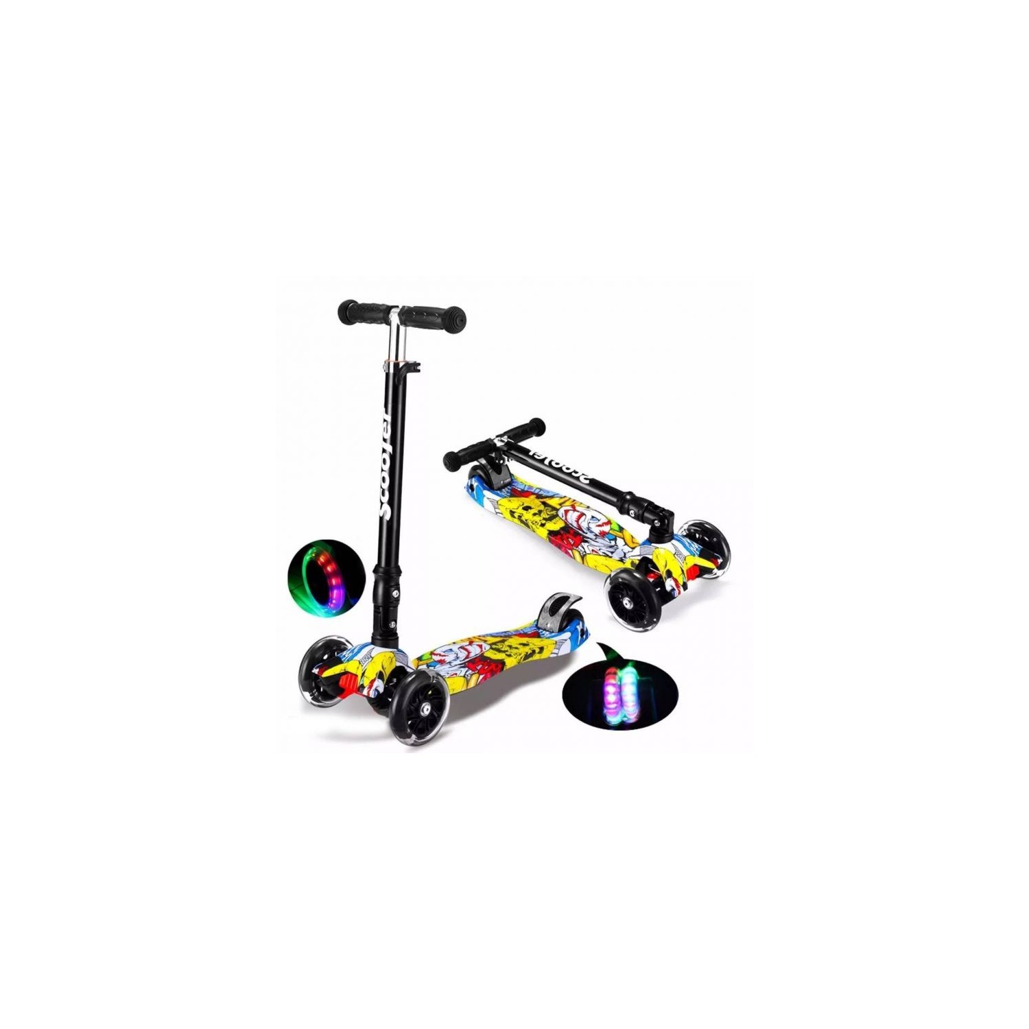 MONOPATIN SCOOTER 3 RUEDAS + LUCES LED