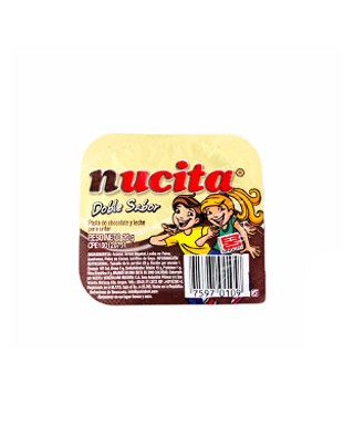 PASTA DE CHOCOLATE Y LECHE NUCITA DOBLE SABOR X 20GR