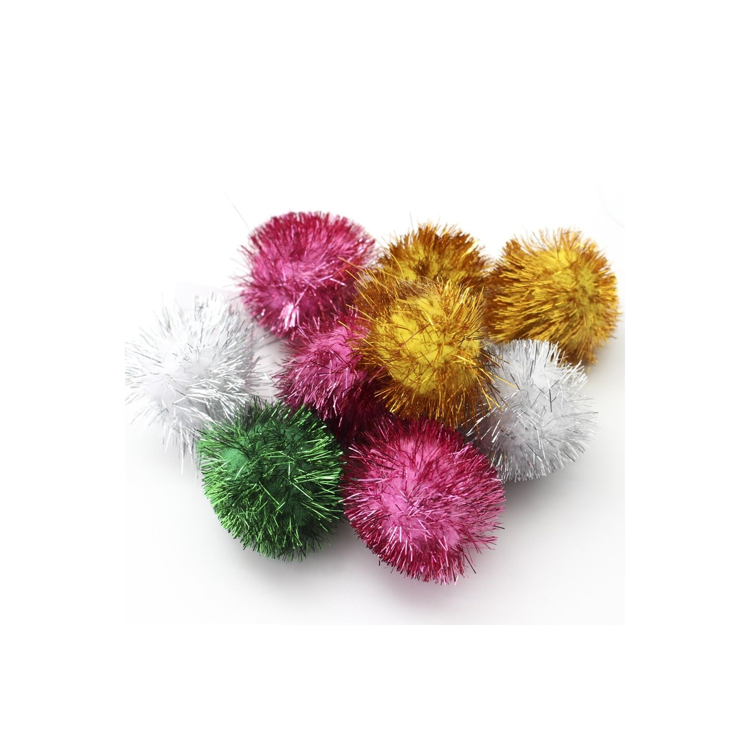 POM POM CON ESCARCHA 1CM SOLIDO DIAMETRO OFIMAK