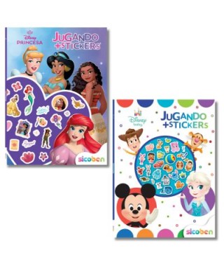 JUGANDO + STICKERS DISNEY...