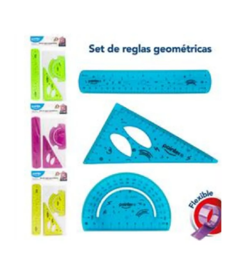 JUEGO GEOMETRICO 30CM 4PZS...