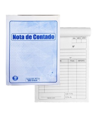 TALONARIO NOTA DE CONTADO...