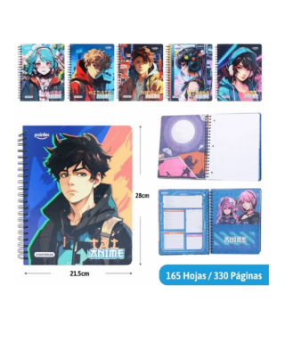 LIBRETA 5 MATERIAS ANIME...